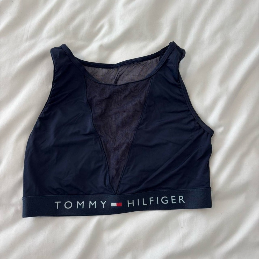 Tommy Hilfiger Black Mesh Sports Bra